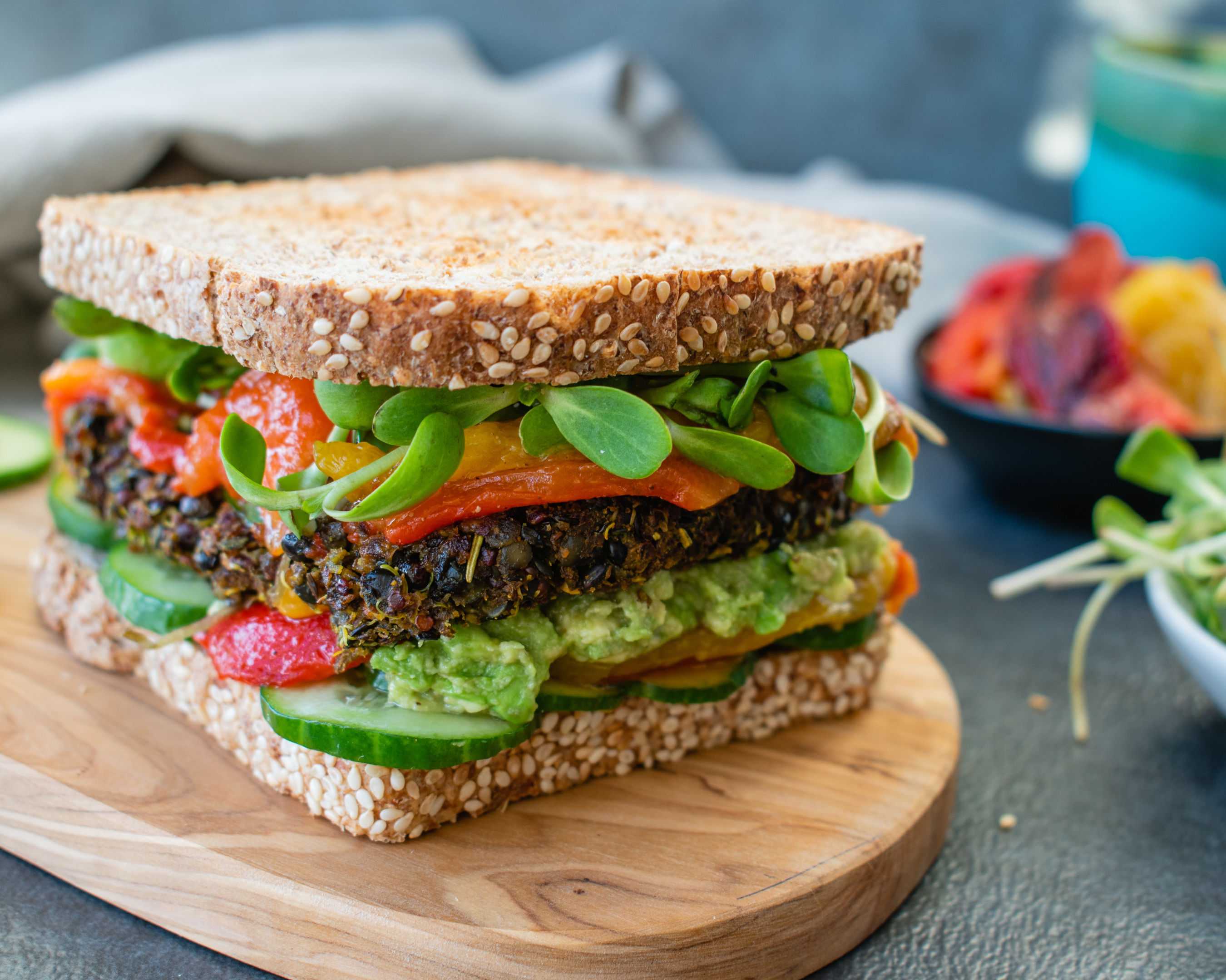 Plant-based burger sandwich